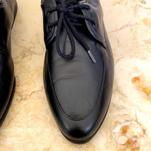 Grasshoppers Black Leather Lace Up Oxfords Shoes - Picture 7 of 11